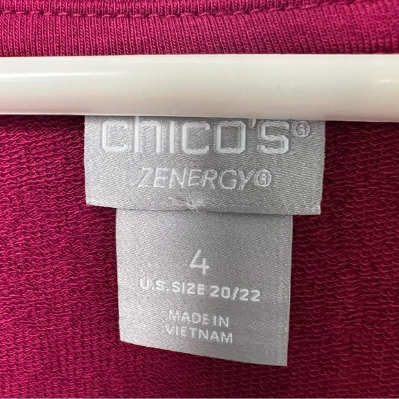 NEW Chico's Womens V Neck Ribbed Trim Tunic 3/4 Sleeve Orchid Flower Sz XXL - Picture 5 of 15